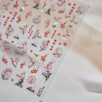 Рельефные сливовые окрашенные наклейки для ногтей Jiangcheng, сделай сам, создай креативные декоративные наклейки to3717