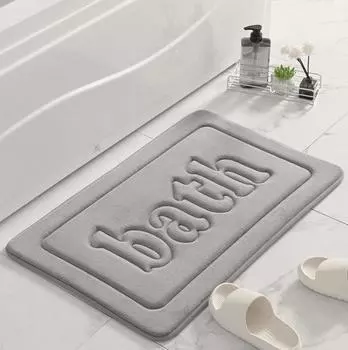 Рельефный буквенный утолщенный пенный коврик для пола с эффектом памяти, впитывающий коврик для ванной, нескользящий коврик для кухонной двери 40*60cm белый