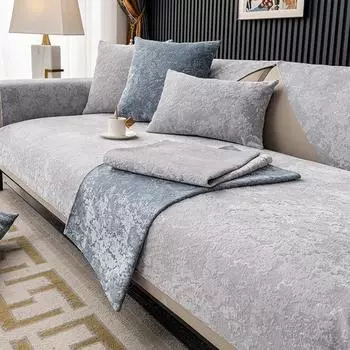 Рельефный чехол для дивана из синели для гостиной, мягкая износостойкая подушка для дивана, нескользящий чехол для дивана, L-образный угловой диван, полотенце 70x70cm 1pc A