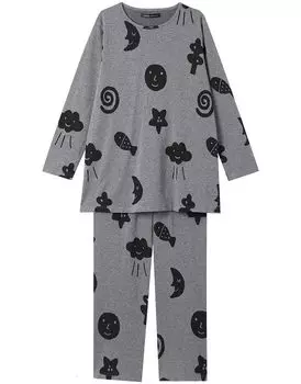 Relax ATSUKO MATANO Длинный Длинный Хлопок HDX574 ATSUKO MATANO GY [Wacoal & Sleep] Пижама, Рукава, Штаны, 100% (Основной корпус) Женский