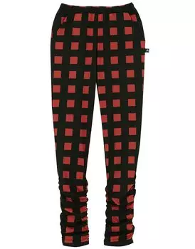 Relax Bottoms Room Wear Long Pants Cotton Smooth Material Plaid Pattern Clean Silhouette Pajamas HOX503 RE L [Wacoal & Sleep] 100% Women s