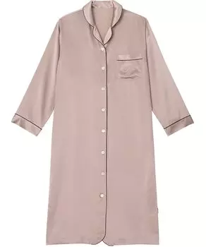 Relax Sleep Long Moisture Open Dress that blends easily with the YNX544 RP [Wacoal & Sleep] Nightgown, Science, Silk, Sleeve, 100% Silk, Absorbent,