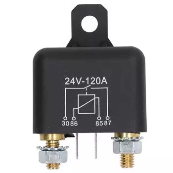 Реле соленоида стартера, латунная катушка, быстрый запуск двигателя, сильная мощность, 4-контактное реле стартера автомобиля, 120 А, 24 В