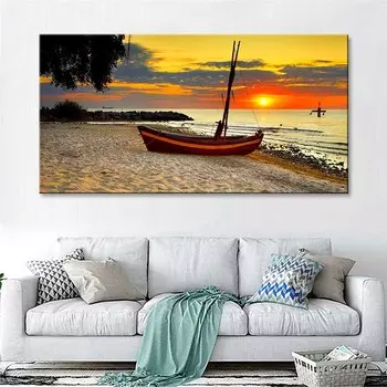 RELIABLL ART пляж в закат пейзаж фотографии пейзаж холст картины настенные постеры для украшения гостиной без рамки 20*40cm