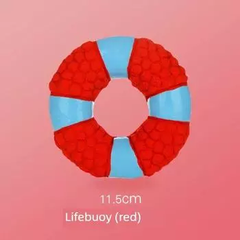 Relieving Stuffy Handy Gadget Small Dog Puppy Molar Long Lasting Dog Lifebuoy (red)