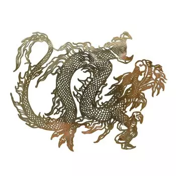 RELIGHT Дракон Наклейка Дракон Печать Металл x Декоративный Материал Дракон Бог Удачи Золото 1 шт 7.4см 5.6см