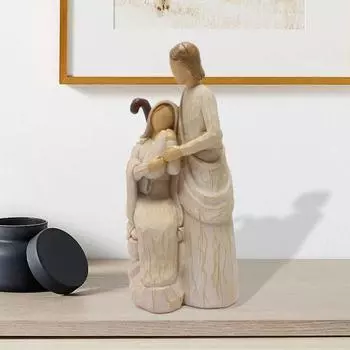 Религиозная семейная статуэтка, украшения из смолы, современный декор для дома, настольная статуэтка, религиозная имитация дерева