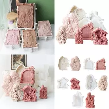 Религиозная скульптура Силиконовые формы для свечей для мыла Рождественские украшения Силиконовые формы для свечей из эпоксидной смолы A