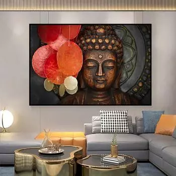 Религиозная статуя Будды, фотографии, постер, холст, картина, украшение для гостиной, фрески, настенные художественные принты, современный домашний декор, Куадрос 21cm30cm NoFrame
