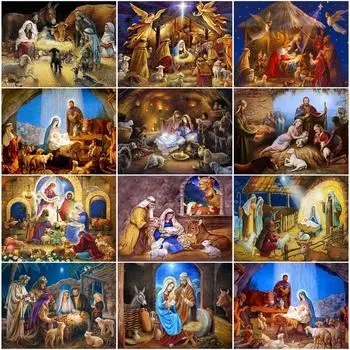 Религиозные DIY алмазные наборы для рисования пейзажей современные ремесла ручной работы полная круглая дрель алмазная живопись домашний декор Full Round 20x30CM