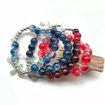 Религиозные украшения из хрусталя Браслеты из бисера из стекла Религиозные украшения Браслеты с четками и крестами Эластичные браслеты A7