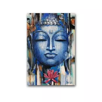 Религиозный плакат, статуя Будды, холст, картина, безрамные настенные картины, китайский Бог, буддизм, настенные художественные принты для дома, без рамки 21*30cm