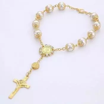 Религиозный подарок на крещение, католическая цепочка, мини-браслет с четками для женщин