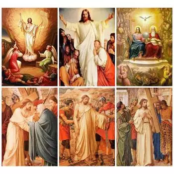 Религия алмазная живопись Иисус Diy Алмазная вышивка крестиком христианство стразы мозаика подарок ручной работы домашний декор Full Round 20x30CM