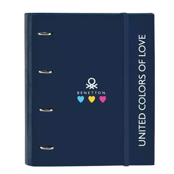 Reliure anneaux Benetton Love Blue marine (27 x 32 x 3.5 cm)