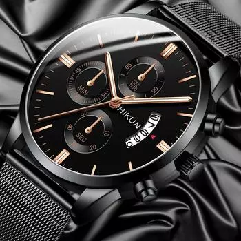 Reloj Hombre мужские модные повседневные часы мужские деловые кварцевые часы из нержавеющей стали с сетчатым ремешком Relogio Masculino