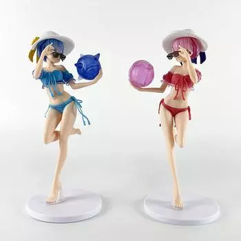 Rem Ram Купальник Фигурка ReZero Аниме Жизнь Модель Украшение Игрушка Подарок