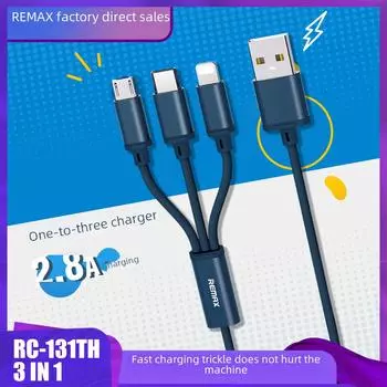 Remax/Ruiliang 3-in-1 Fast Charging Cable for Apple, Android, and Type-C Devices