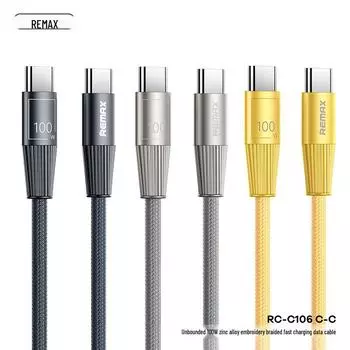 REMAX Ruiliang Wujie Zinc Alloy Embroidery Braided Fast Charging Cable 100W