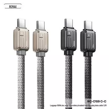 REMAX Ruiliang Zinc Alloy Braided 100W Fast Charging Cable for Mobile Phones