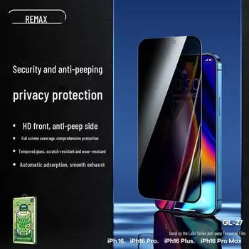 Remax Sandi Series Anti-Peep Tempered Film для iPhone 16 - Privacy Screen Protector GL-27 iPhone 16 Plus Anti-Peep Film