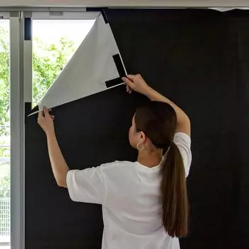 Remecle Затемняющая пленка для окон Затемняющая пленка Затемняющая пленка Легкое открытие и закрытие 145 см 1 м Солнце УФ Жара Тень1т1м Лист, Шторы, [Полное затемнение, чёрный