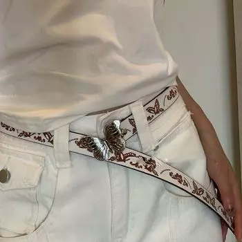 Ремень-бабочка в этническом стиле с металлической пряжкой, кожаный пояс со звездой, украшение для брюк Style A