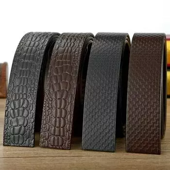 Ремень без оголовья, мужская автоматическая пряжка, без свинца, натуральная кожа, полоска из коровьей кожи первого слоя, ремень без пряжки, легкий ремень, пряжка на корпус 105cm