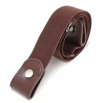 Ремень без пряжек для джинсовых брюк, платья, эластичный пояс без пряжек для женщин и мужчин, пояс без выпуклостей, без хлопот, без ударов коричневый
