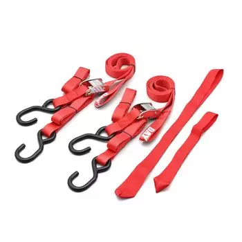 Ремень безопасности для мотоцикла Daytona, комплект из 2 кулачковых пряжек, грузоподъемность 300 кг, ширина ремня 25 мм, красный 41930 красный