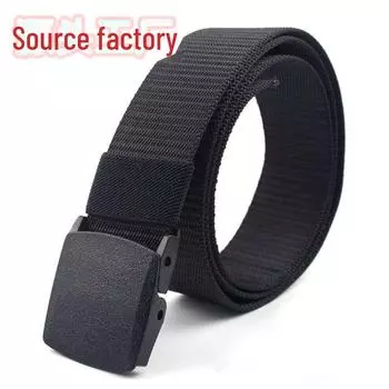 Ремень безопасности из неметаллического нейлона с пластиковой пряжкой, черный брезент и джинсовая вставка, для использования на открытом воздухе 120cm [PP] хаки