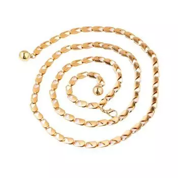 Ремень-цепочка для поясного ремня Регулируемый ремень с геометрическим узором Тонкие ремни-цепочки универсальные летние золотистый