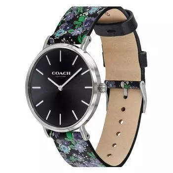 Ремень COACH PERRY из черной кожи с цветочным узором 14503296 [Coach] женские [Товар]