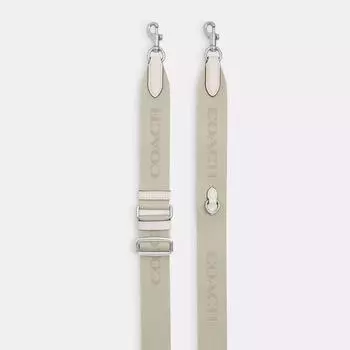 Ремень Coach Wedding Strap, серебряный мел