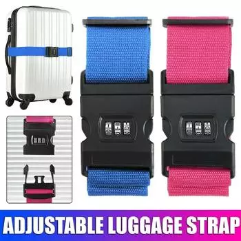 Ремень для багажа Противоугонная пряжка для багажа Пароль Регулируемая упаковка Упаковка для багажа Ремень для чемодана Ремни для багажника Аксессуары для сумок чёрный