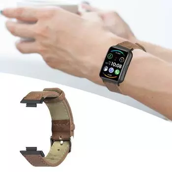 Ремень для часов, дышащий утолщенный мягкий ремешок из искусственной кожи, сменный ремешок для часов Huawei Watch Fit 2 коричневый