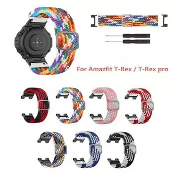 Ремень для часов, мягкий, устойчивый к поту, регулируемый эластичный плетеный нейлоновый ремешок для смарт-наручных часов, замена ремешка для Huami Amazfit T-Rex/T-Rex Pro A