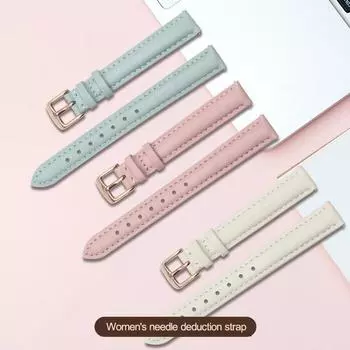 Ремень для часов женский из натуральной кожи для часов Weilushi Feiyada Fossil DW черный, белый, розовый, коричневый, 12 мм, 14 мм, 18 мм, 20 мм 20mm