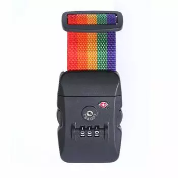 Ремень для чемодана Logic TSA Lock, ремень 12 цветов и потеря для чемоданов с замком-ключом Taslock, регулируемая длина (Вся радуга) [Предотвращает кражу,