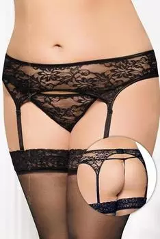 Ремень для чулок ELDA - черный XXXL прозрачный