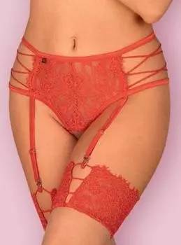 Ремень для чулок Rediosa Красный L/XL прозрачный