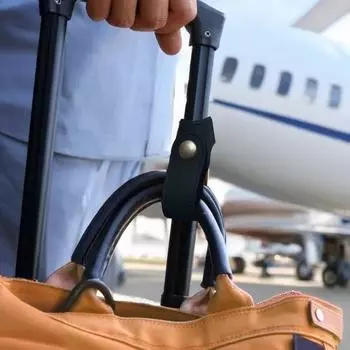 Ремень для фиксации багажа из искусственной кожи с кнопкой-защелкой, ремень для ручной клади, для путешествий и использования в аэропорту чёрный