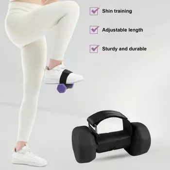 Ремень для гантелей, регулируемое крепление для ног с гантелями, ремень для подъема тяжестей, йога, силовые тренировки, подъем тяжестей для ног, домашний спортзал, ремень для тренировки ног чёрный