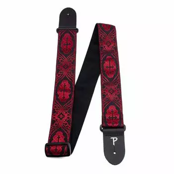 Ремень для гитары Perris Leather Jacquard Cross TWS-7071 - 2 , черный/красный