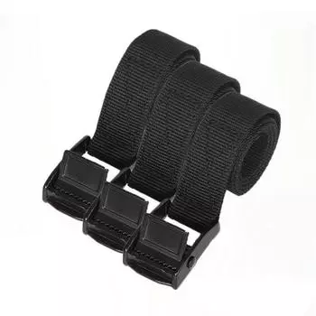 Ремень для груза с пряжкой из цинкового сплава и натяжителем на кнопке - оптовый заказ 2.5 чёрный