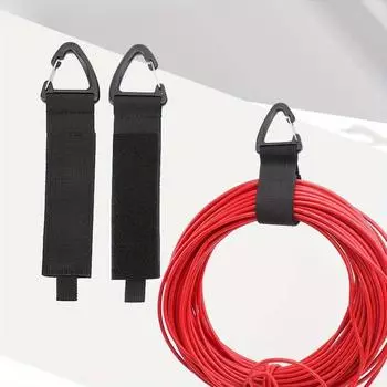 Ремень для хранения автомобильного кабеля - прочный нейлон с карабином и петлей для крючка (3 Размеры) 16.5cm, 1-Pack чёрный