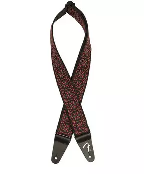 Ремень для инструментов Fender Canadian, плетеный ремень Pasadena, цвет Lattice Red, 2 дюйма