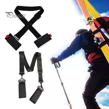 Ремень для крепления лыж, плечевой ремень для крепления лыжных палок, регулируемый ремень для крепления сноуборда для переноски вашего лыжного снаряжения A