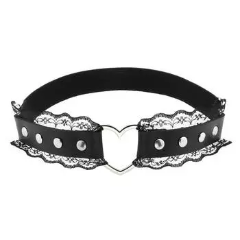 Ремень для ног в стиле гот-панк, пояс для чулок в форме сердца, ремень на бедро для женщин и девочек, готический косплей Harajuku, кружевные украшения, нижнее белье, жгут One Size