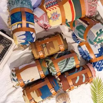 Ремень для переноски Эластичная регулируемая ручка из искусственной кожи Широкое применение Ремень для переноски одеяла для дома коричневый